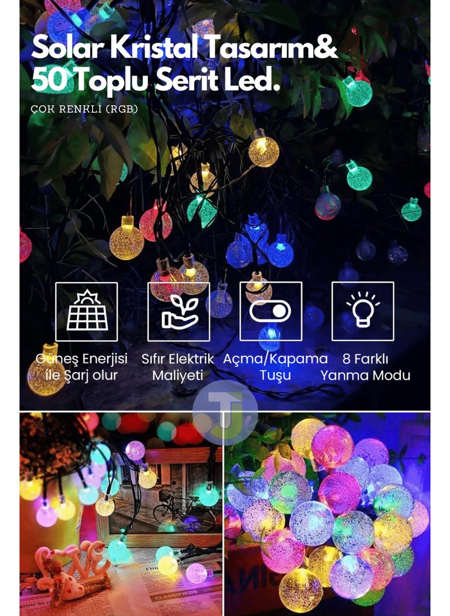 Technojet - 50 Top Led Solar Crystal Garden Decoration Lighting RGB Light Solar Powered - Image 1