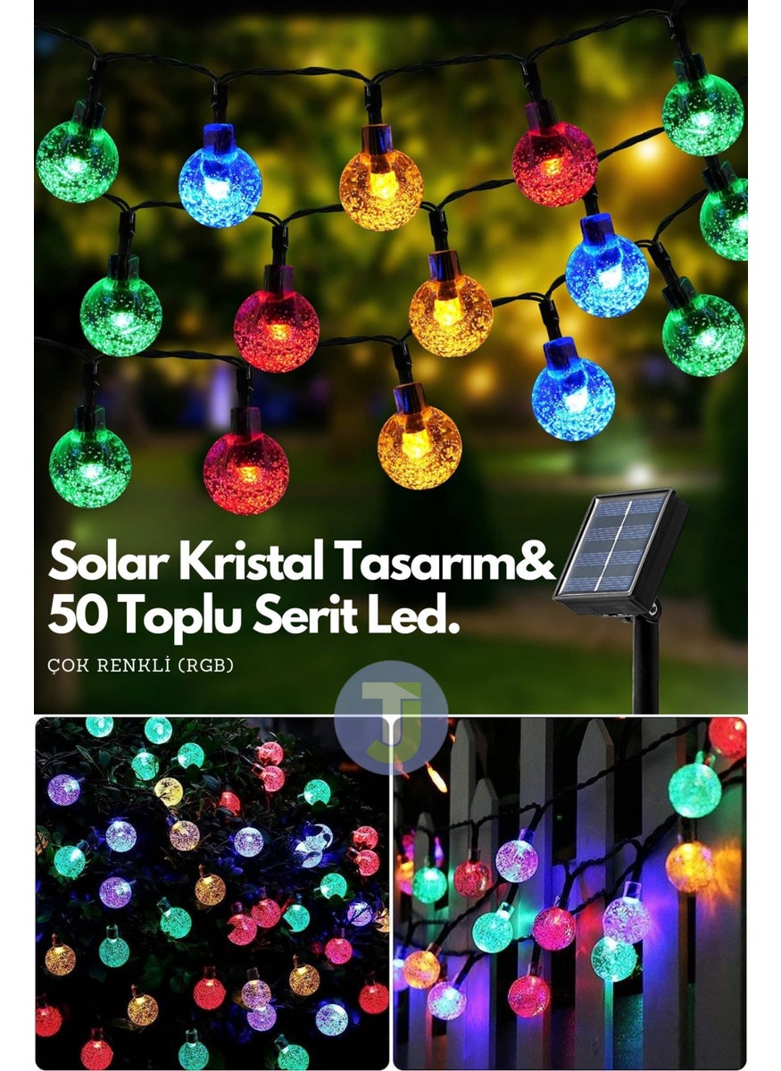 Technojet - 50 Top Led Solar Crystal Garden Decoration Lighting RGB Light Solar Powered - Image 1