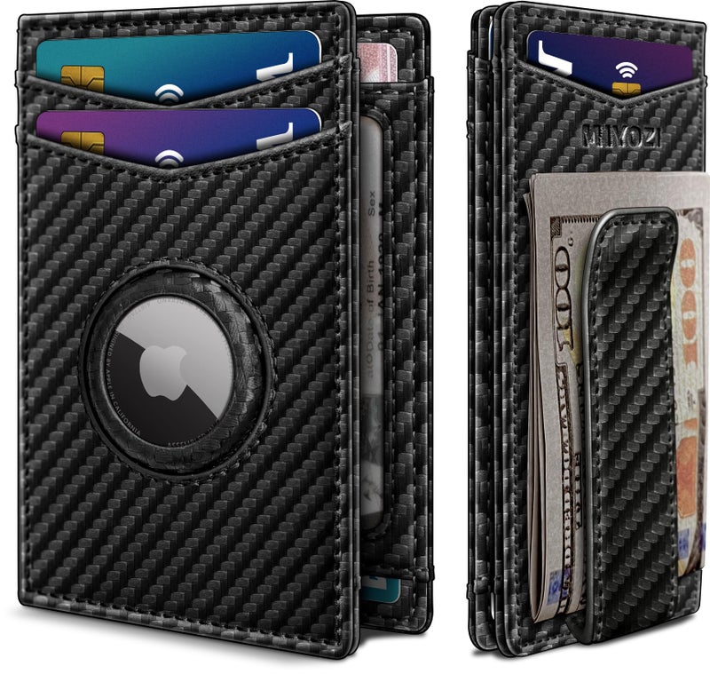 miyozi Airtag Wallet for Men with Money Clip Gift Boxed Magnetic Closure Slim Genuine Leather Front Pocket Wallet 41x 28 RFID Blocking - Image 2