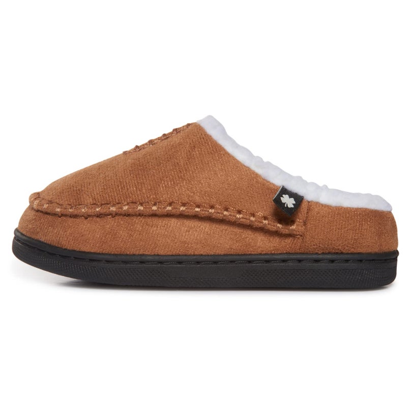 Lucky Brand Boys' Microsuede Clog Slippers with Non-Slip Rubber Sole, Warm Fuzzy Indoor Outdoor House Shoes, Navy, 11 - Image 3