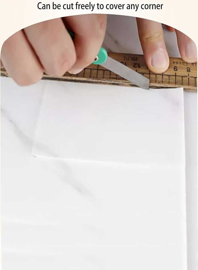 RAWAID 10Pcs 31.5"X15.75" Marble Peel and Stick Waterproof Wall Panels - Heat-Resistant Backsplash Tile, Marble Wall Panels for Kitchen,Bathrooms,Living Rooms, Bedrooms, TV Walls - Image 5