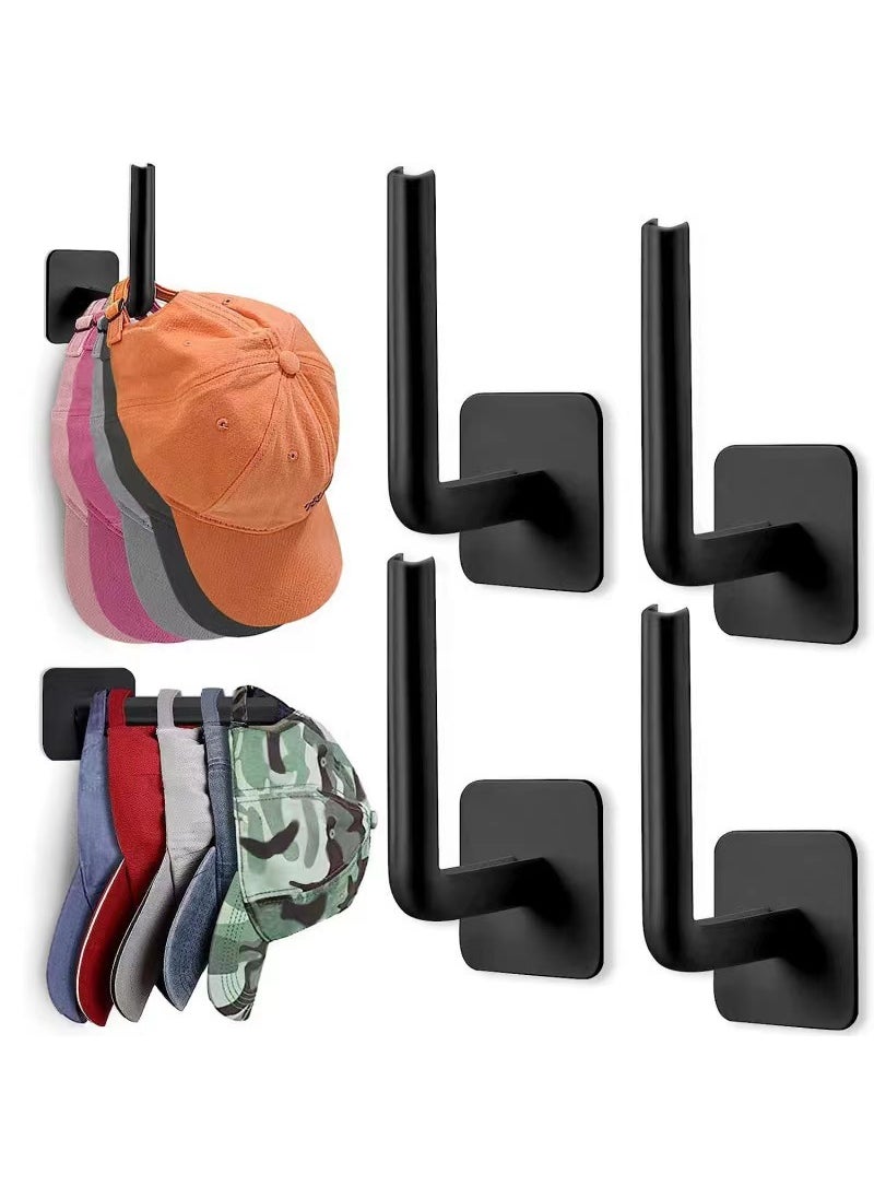 Generic L-Shaped Multifunctional Adhesive Hooks No-Drill Wall-Mounted Storage L-Hook -4 Pack Black 