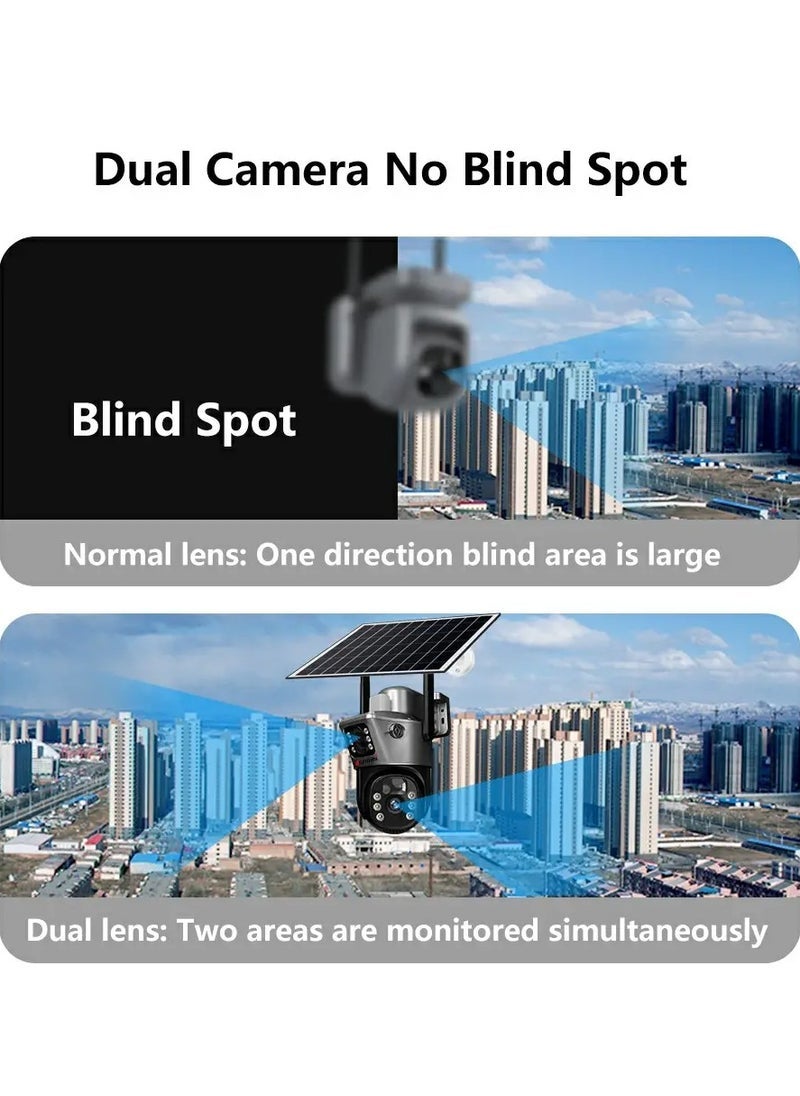 ELTRAZONE 4G Dual Lens Dual Screen Battery-Powered CCTV Camera with Motion Detection and Automatic Tracking – Wireless Solar Surveillance Camera for Outdoor Security, Remote Monitoring, Night Vision, Weatherproof, Easy Installation, No Wiring Needed - Image 4