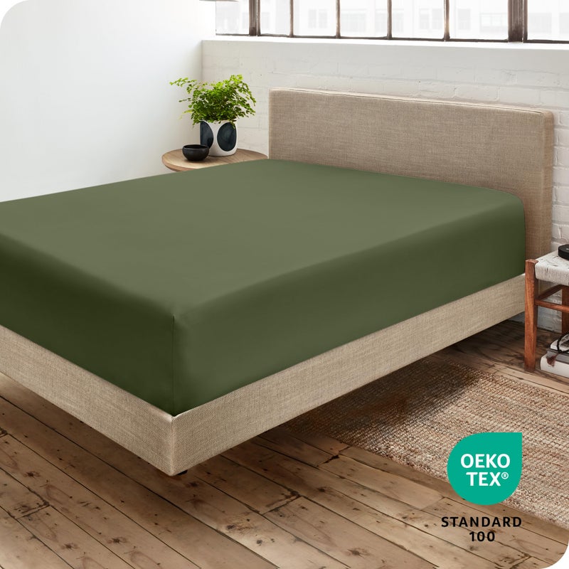 Bare Home Bare Home Fitted Bottom Sheet Full XL Size - Premium 1800 Microfiber - Ultra-Soft Hotel Luxury - Deep Pocket - Durable and Long Lasting - Full Extra Long Fitted Sheet (Full XL  Cypress)  - Image 4