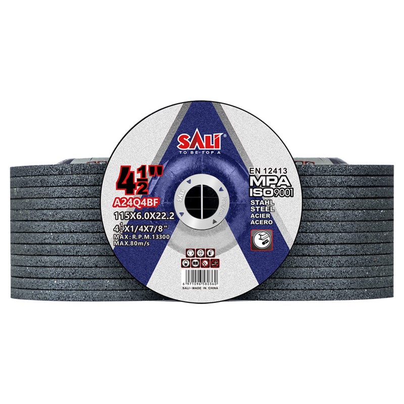 SALI 25 Pack 4-1/2 Inch Grinding Wheels for General Purpose Metal & Stainless Steel, Aluminum Oxide Grinding Disc for Angle Grinder, Depressed Center 4.5" * 1/4" * 7/8"(115 * 6.0 * 22.2 mm) - Image 1