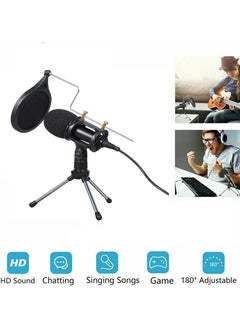 Condenser USB Microphone, withTripod Stand, 3.5mm,Wired ,Vocal Recording,Ktv Karaoke Mic,for Game Chat, Studio Recording ,Computer