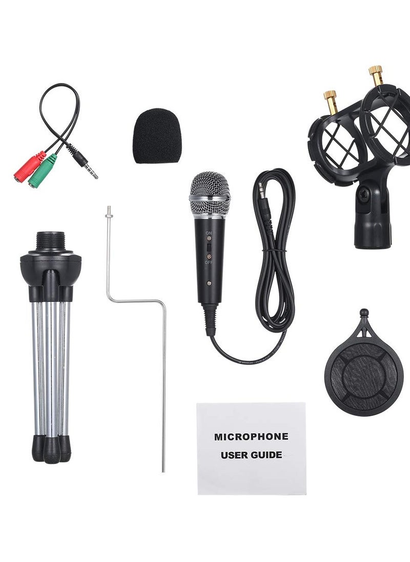 Generic - Condenser USB Microphone, withTripod Stand, 3.5mm,Wired ,Vocal Recording,Ktv Karaoke Mic,for Game Chat, Studio Recording ,Computer - Image 1