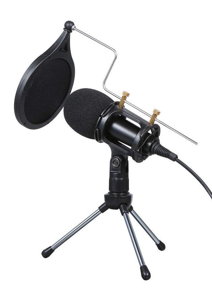Generic - Condenser USB Microphone, withTripod Stand, 3.5mm,Wired ,Vocal Recording,Ktv Karaoke Mic,for Game Chat, Studio Recording ,Computer - Image 1