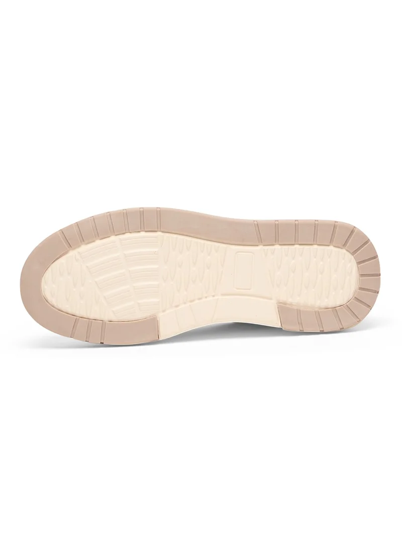 U.S. Polo Assn. Women's Beige Low-Top Sneakers - Chunky Outsole With Foam Padding , Versatile Casual Shoes for Everyday Comfort