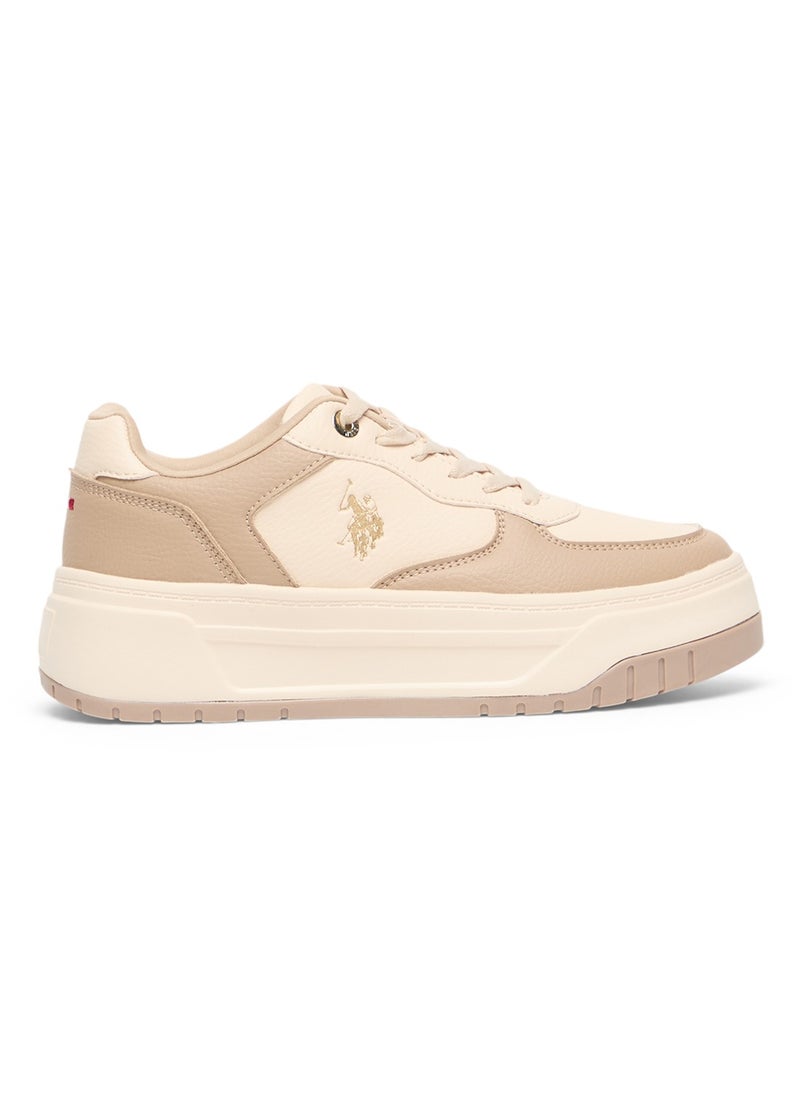 Women's Beige Low-Top Sneakers - Chunky Outsole With Foam Padding , Versatile Casual Shoes for Everyday Comfort - pzsku/Z9AD84B5EADF90869625EZ/45/_/1730834031/93ab6ca6-0dc3-4ae3-ad77-fe98d423351d