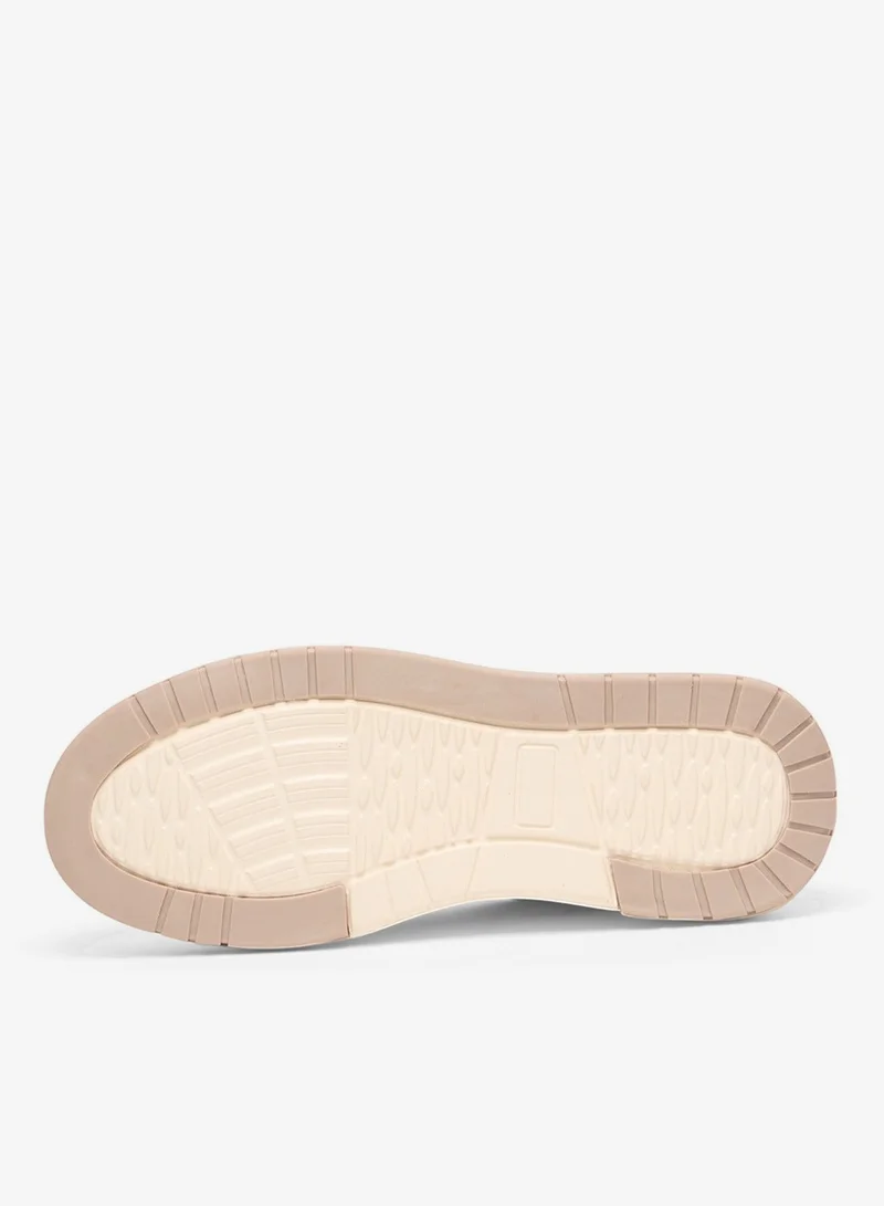 U.S. Polo Assn. Women's Beige Low-Top Sneakers - Chunky Outsole With Foam Padding , Versatile Casual Shoes for Everyday Comfort