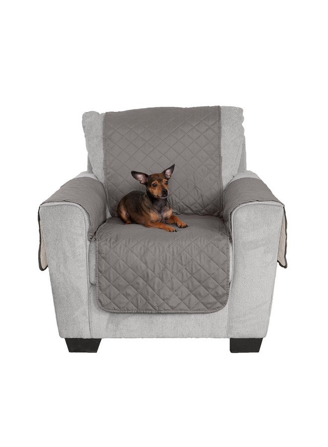 غطاء كرسي Furhaven المقاوم للماء والقابل للعكس للكلاب والقطط والأطفال - غطاء أثاث غرفة المعيشة المبطن من Pinsonic بلونين - رمادي/ضبابي، مناسب للكلاب والقطط والأطفال - Image 1