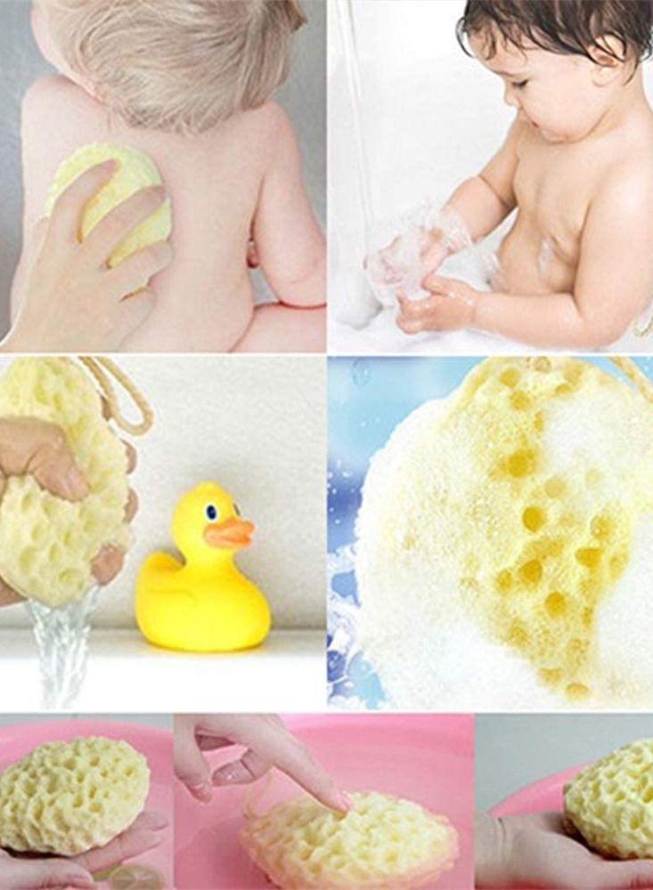 Natural Bath Sponges, 3 Pack Loofah Shower Sponge Body Scrubber Exfoliating Cleaning for Men Women Kids - Image 4