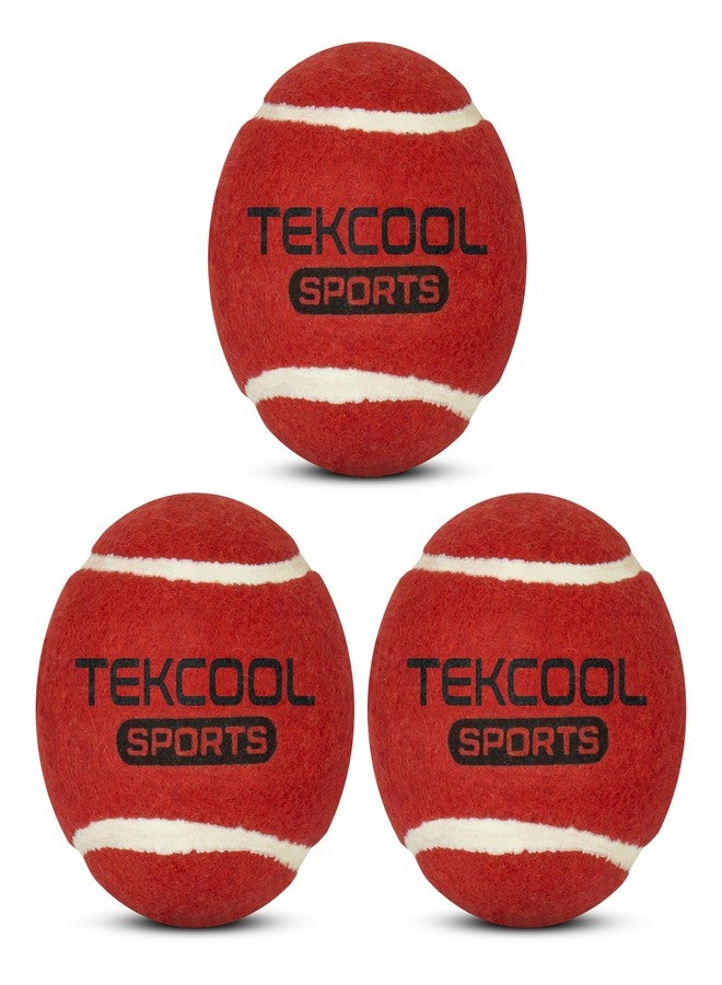 TEKCOOL Red Cricket, Tennis Balls - Pack of 3 - Image 1