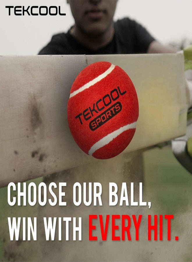 TEKCOOL Red Cricket, Tennis Balls - Pack of 3 - Image 4