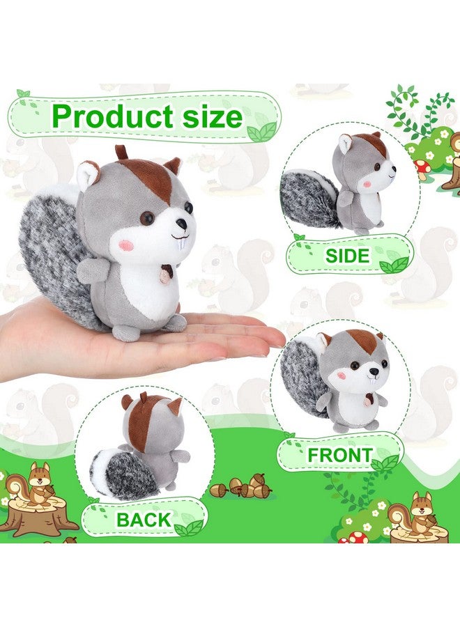 Sosation 6 Pcs Squirrel Stuffed Animal Plush 4.7 Inch Cute Squirrel Plush Small Stuffed Squirrel Toy Stuffed Animal Keychain for DIY Birthday Party Keys Backpack (Squirrel Style) - Image 2