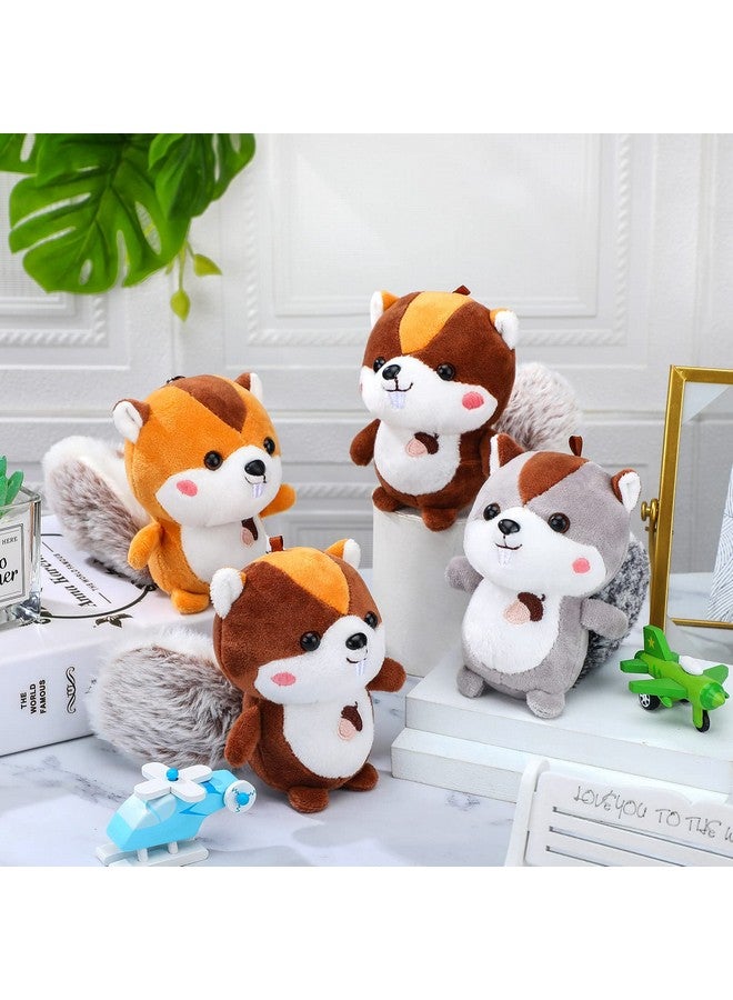 Sosation 6 Pcs Squirrel Stuffed Animal Plush 4.7 Inch Cute Squirrel Plush Small Stuffed Squirrel Toy Stuffed Animal Keychain for DIY Birthday Party Keys Backpack (Squirrel Style) - Image 4
