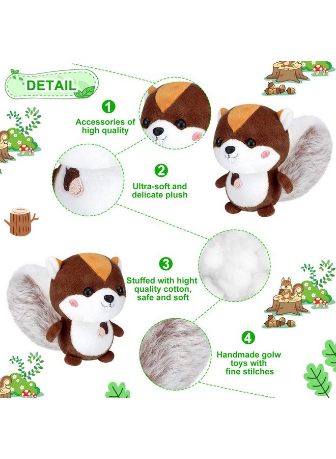 Sosation 6 Pcs Squirrel Stuffed Animal Plush 4.7 Inch Cute Squirrel Plush Small Stuffed Squirrel Toy Stuffed Animal Keychain for DIY Birthday Party Keys Backpack (Squirrel Style) - Image 3