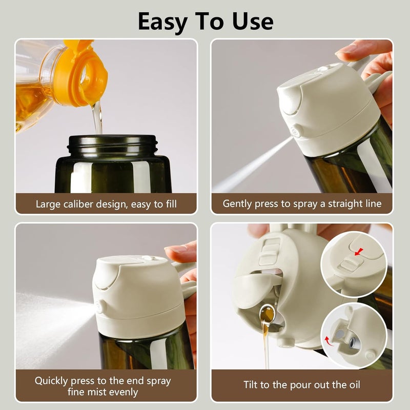 SWEET VIEW Olive Oil Dispenser and Oil Sprayer – 16oz/470ml Glass Light-Proof Oil Pourer for Kitchen, Air Fryer, Cooking, Salad, and BBQ - Image 2