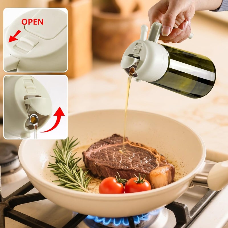SWEET VIEW Olive Oil Dispenser and Oil Sprayer – 16oz/470ml Glass Light-Proof Oil Pourer for Kitchen, Air Fryer, Cooking, Salad, and BBQ - Image 4