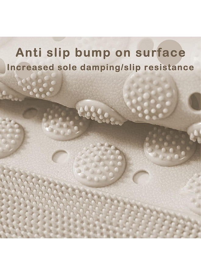 VDNSI Anti Skid Bath mat with Foot Scrubber for Bath Room Shower mat with Suction Cups & Drain Holes Silicone Floor mat for Kids & Adults (70 x 35 CM, Beige) - Image 3