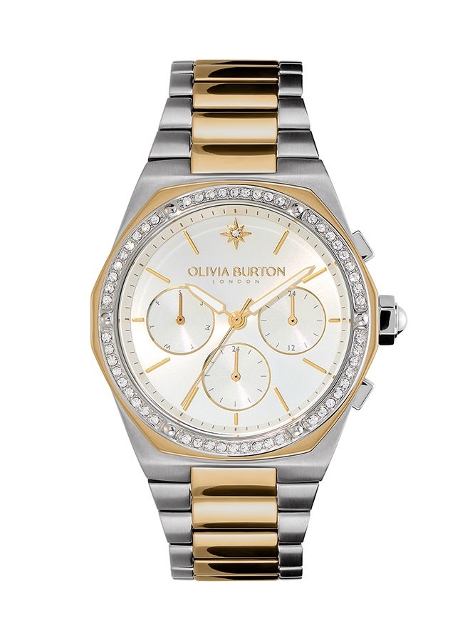 OLIVIA BURTON Hexagon Multifunction Women'S Stainless Steel And Crystals Case  Watch - Image 1
