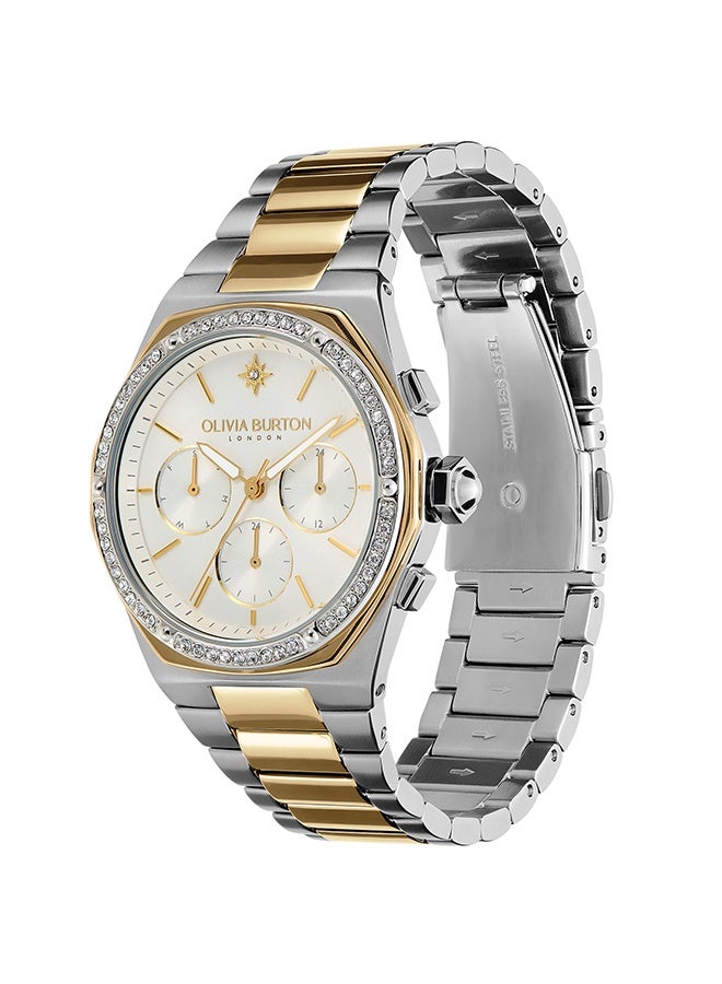 OLIVIA BURTON Hexagon Multifunction Women'S Stainless Steel And Crystals Case  Watch - Image 3