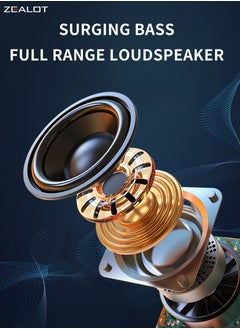 Zealot ZEALOT S32 Bluetooth Speaker, Dual Pairing Loud Stereo Portable Outdoor Boombox, Subwoofer Booming Bass Speaker, 1800mAh Battery 8 Hours Playtime, Connect with Phone/TV/Tablet/Laptop  - Image 3