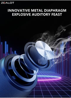 Zealot ZEALOT S32 Bluetooth Speaker, Dual Pairing Loud Stereo Portable Outdoor Boombox, Subwoofer Booming Bass Speaker, 1800mAh Battery 8 Hours Playtime, Connect with Phone/TV/Tablet/Laptop  - Image 4