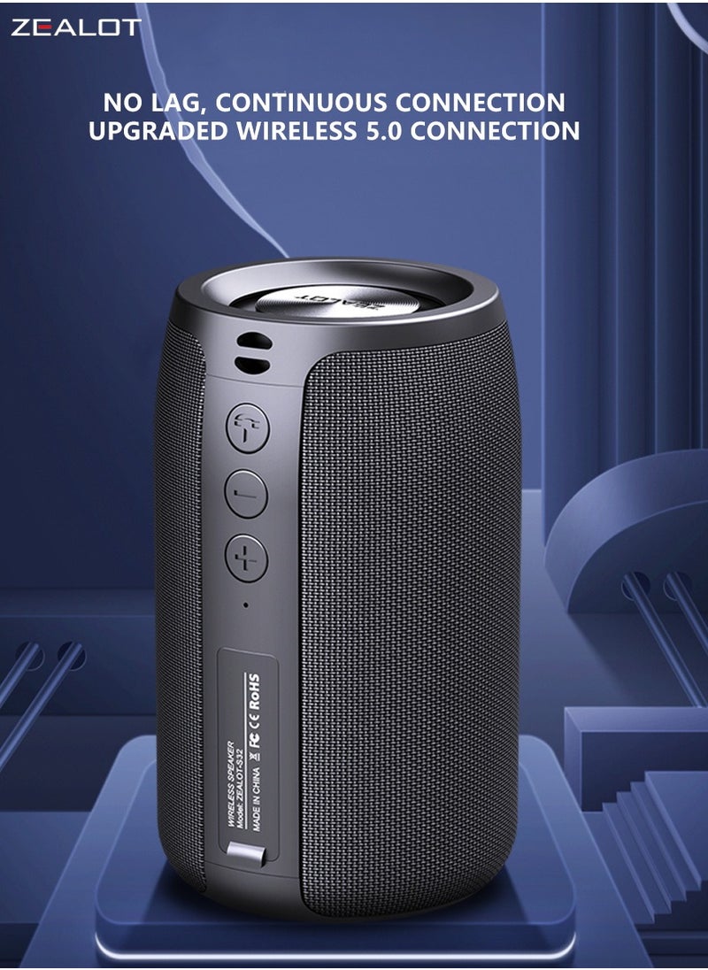 ZEALOT S32 Bluetooth Speaker, Dual Pairing Loud Stereo Portable Outdoor Boombox, Subwoofer Booming Bass Speaker, 1800mAh Battery 8 Hours Playtime, Connect with Phone/TV/Tablet/Laptop - pzsku/Z9AD88B49039647B415E7Z/45/_/1730542835/eff8f92b-0cc5-415b-b04a-cbc805c0d849