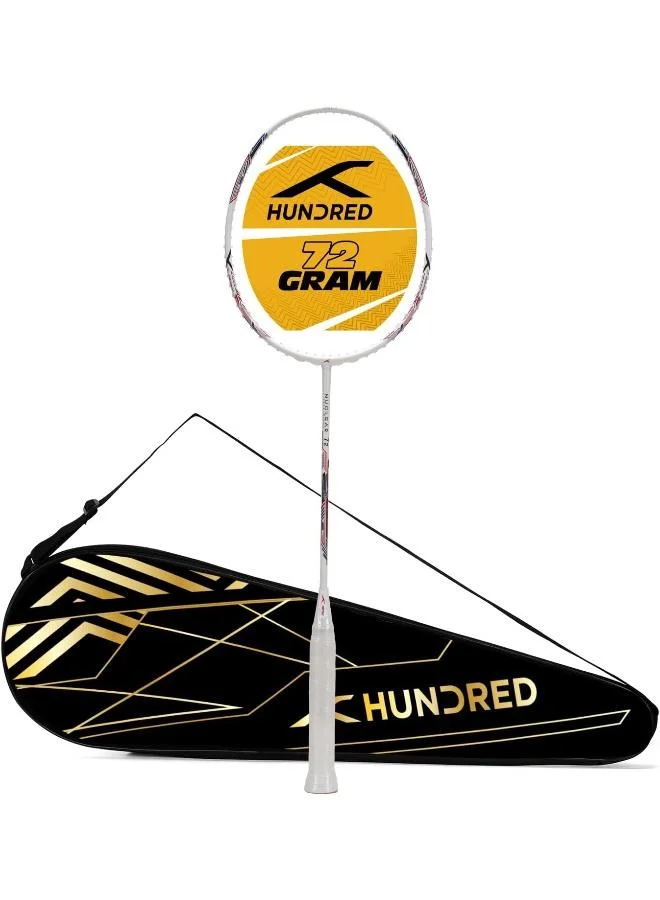 هندرد مضرب تنس الريشة من ألياف الكربون  نواة بمئة خيط وغطاء كامل للمضرب