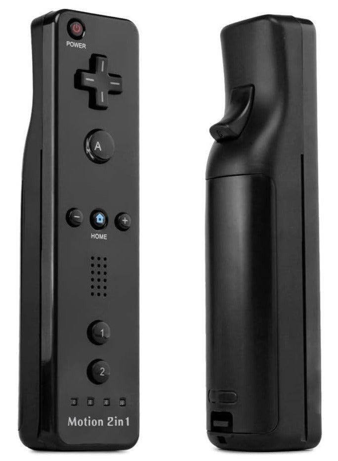 Barakah 2-Pack Wireless Remote Wiimote Controller with Built-in Motion Plus, Silicone Case, Sleeve Skin Cover, and Wrist Strap - Compatible with Nintendo Wii Games System - Black - Image 2