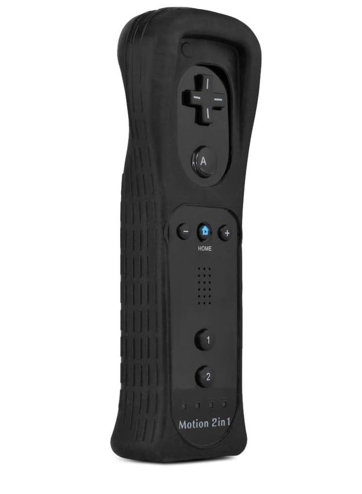 Barakah 2-Pack Wireless Remote Wiimote Controller with Built-in Motion Plus, Silicone Case, Sleeve Skin Cover, and Wrist Strap - Compatible with Nintendo Wii Games System - Black - Image 3