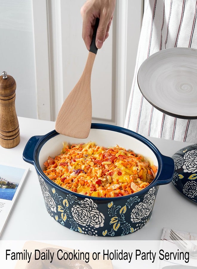 Jemirry Ceramic Casserole Dish With Lid, Casserole Dishes for Oven, Baking Dish Lasagna Pans For Cooking, Oval Baking Pan, Dutch Oven, Perfect for Bread Baking and Serving, Housewarming, Thanksgiving - Blue - Image 5