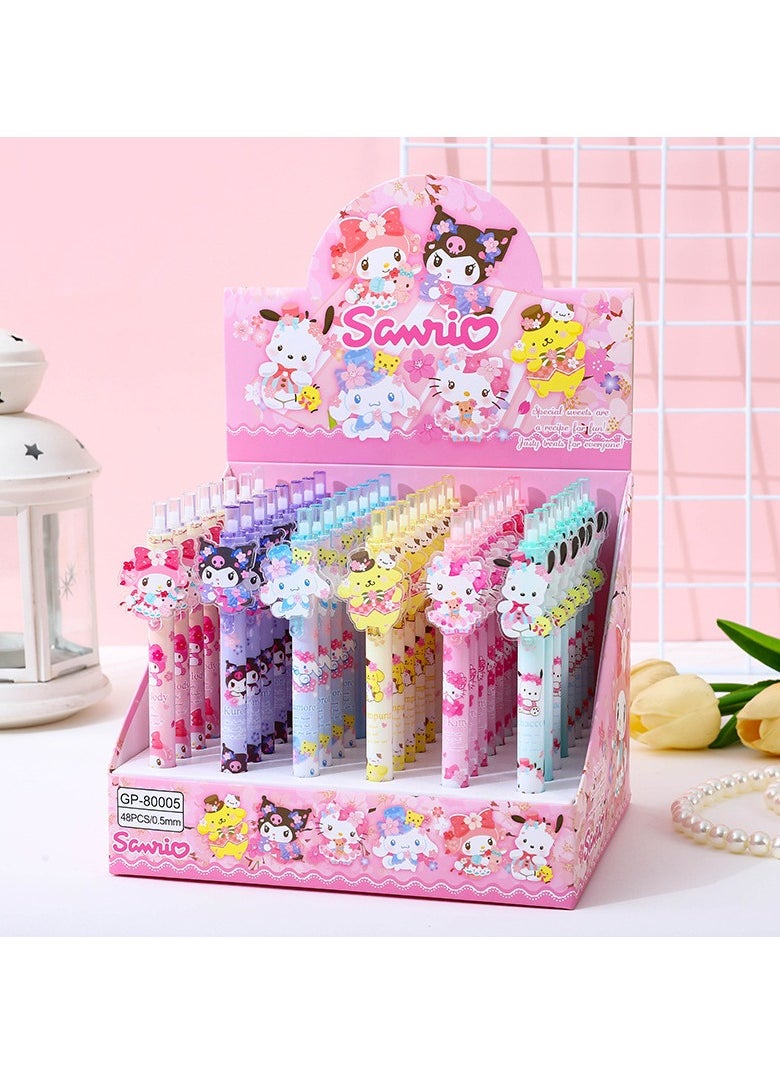 Generic - 48 Pieces Cute Family Acrylic Sticker Press Pen High Value Press Neutral Pen Signature Pen - Image 1