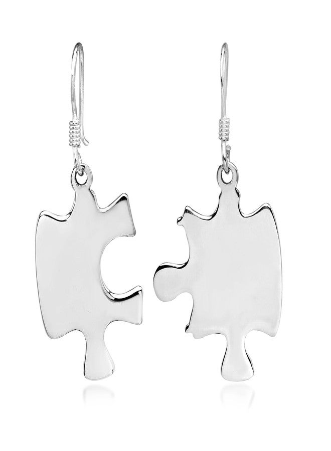 ايرافيدا أقراط متدلية من الفضة الإسترليني عيار 925 بتصميم بسيط مستوحى من عبارة "أنت تُكملني" من إيرافيدا | مجوهرات فضية رومانسية للأزواج - Image 1