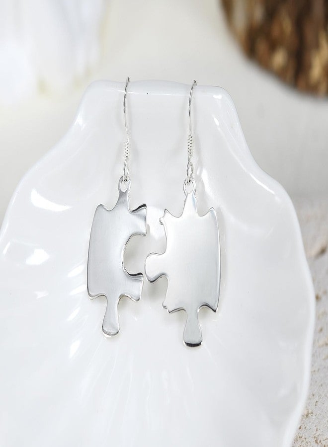 ايرافيدا أقراط متدلية من الفضة الإسترليني عيار 925 بتصميم بسيط مستوحى من عبارة "أنت تُكملني" من إيرافيدا | مجوهرات فضية رومانسية للأزواج - Image 3