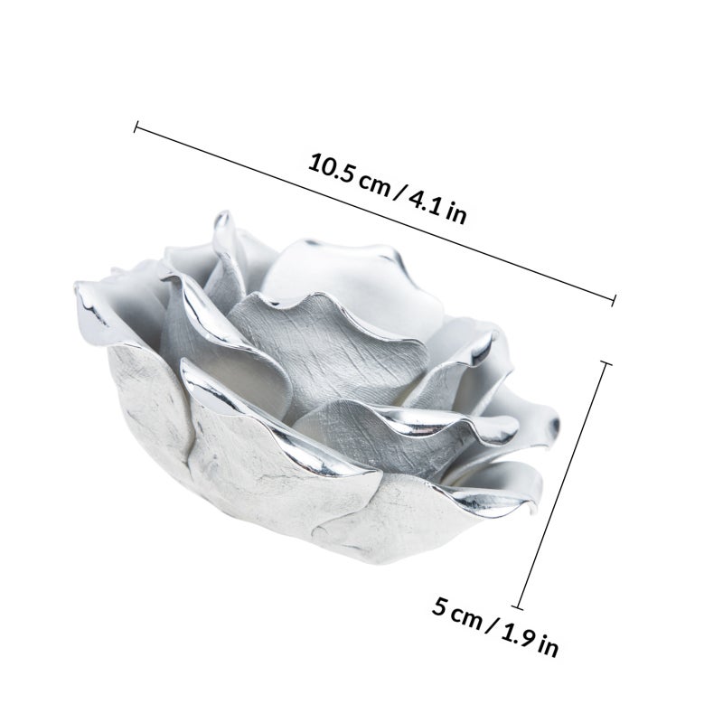 Rose Candlestick Romantic Flower Shaped Candle Holder Ceramic Candle Cup - Image 2