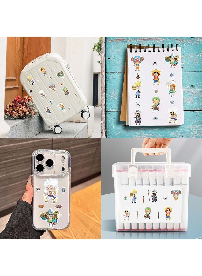 8Pcs One Piece Puzzle Stickers, Waterproof Vinyl Self Adhesive Decals, DIY Decor Stickers for Bottle Laptop Phone Case Luggage - Image 4