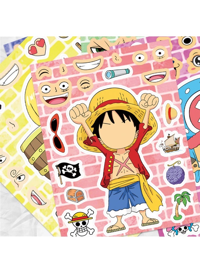 8Pcs One Piece Puzzle Stickers, Waterproof Vinyl Self Adhesive Decals, DIY Decor Stickers for Bottle Laptop Phone Case Luggage - Image 3