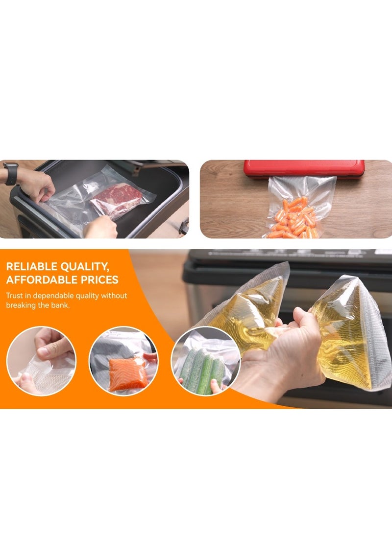 VIUAUAX Vacuum Sealer Bags, 8" × 12" 50 PCS Heavy Duty Pre-Cut Design Commercial Grade Food Sealable Bag for Heat Seal Food Storage,Smell Proof Bags Boilsafe to 280°F Freezable, Resizable,Reuseable (50Pcs) - Image 3