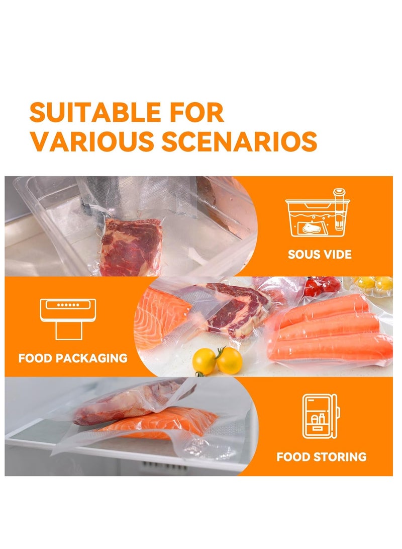 VIUAUAX Vacuum Sealer Bags, 8" × 12" 50 PCS Heavy Duty Pre-Cut Design Commercial Grade Food Sealable Bag for Heat Seal Food Storage,Smell Proof Bags Boilsafe to 280°F Freezable, Resizable,Reuseable (50Pcs) - Image 5