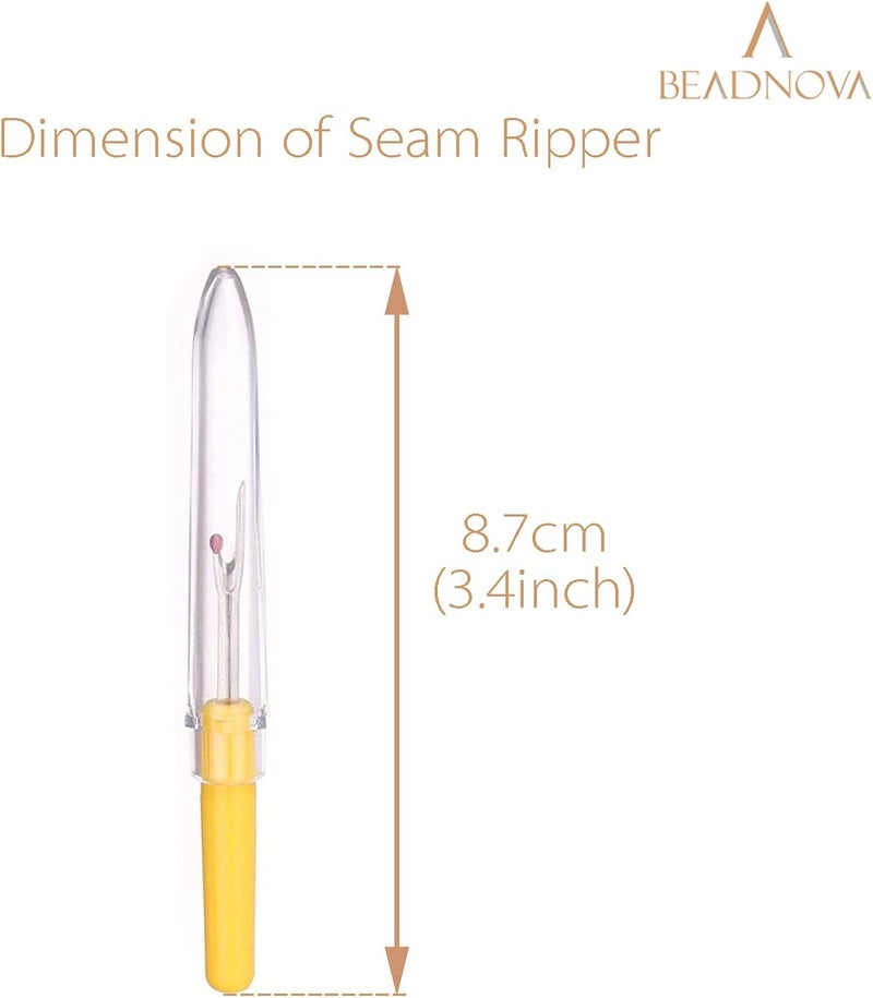 BEADNOVA Seam Ripper 4pcs Stitch Eraser Thread Cutter Small Clothes Tag Remover Seam Rippers for Sewing Crafting Thread Removing 4 Colors - Image 2