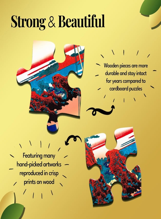 91Knots - Poem by Chunagon Yakamochi Wooden Jigsaw Puzzle (140 Pieces) for Adults and Kids | Japanese Ukiyo-e Artwork | Brain Booster Games & Toys for Above 5+ Years - Image 2