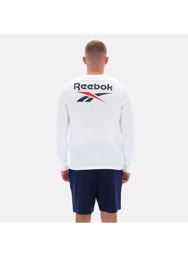 Reebok James Frnt Bk Logo Crew Neck Ls Tee - Image 2