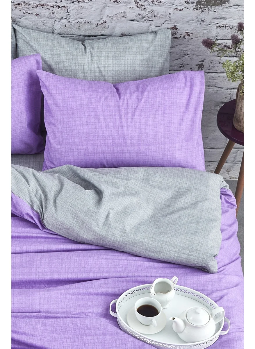 cottonevs Evtekstil Cotton Double Lilac Gray Double-Sided Duvet Cover Set
