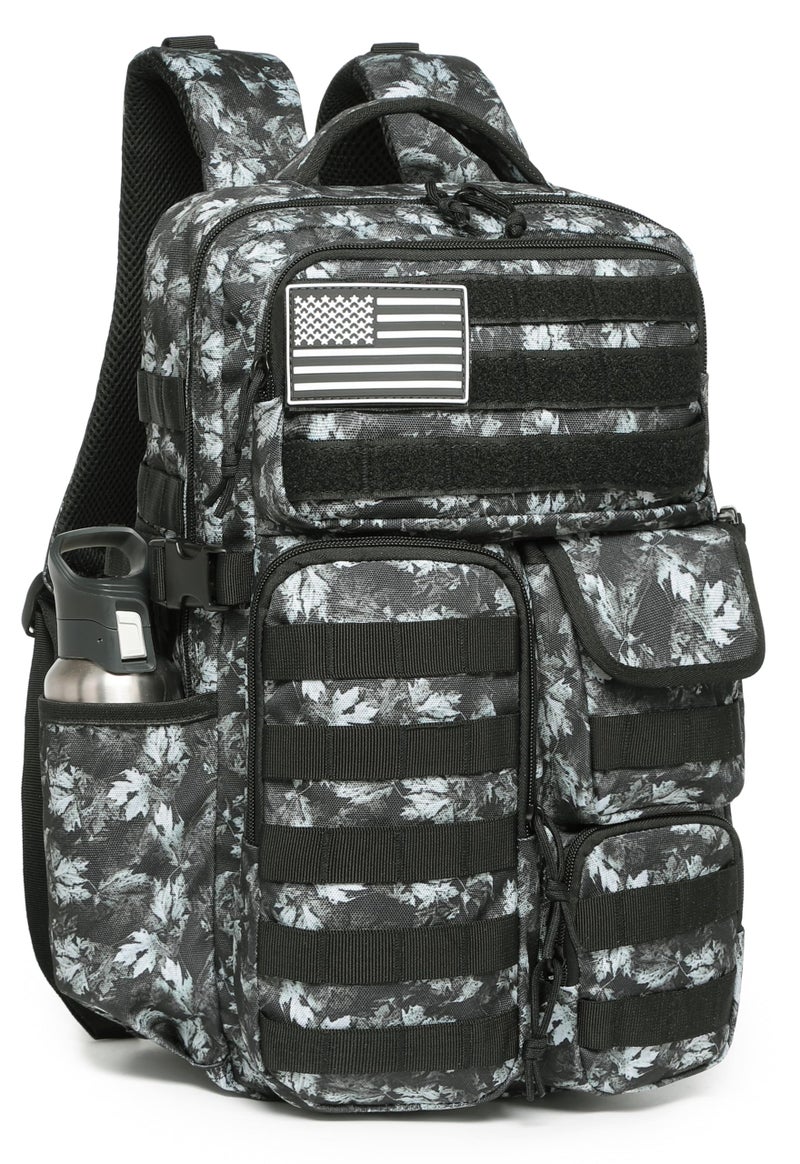 Wotony Tactical Backpack - Military waterproof backpack with multiple pockets and tactical gear for the outdoors (Gray Maple Leaf, 25L) - Image 1