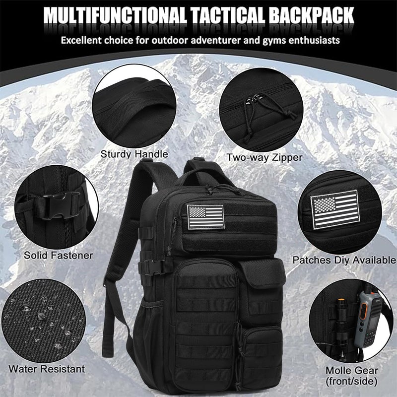 Wotony Tactical Backpack - Military waterproof backpack with multiple pockets and tactical gear for the outdoors (Gray Maple Leaf, 25L) - Image 4