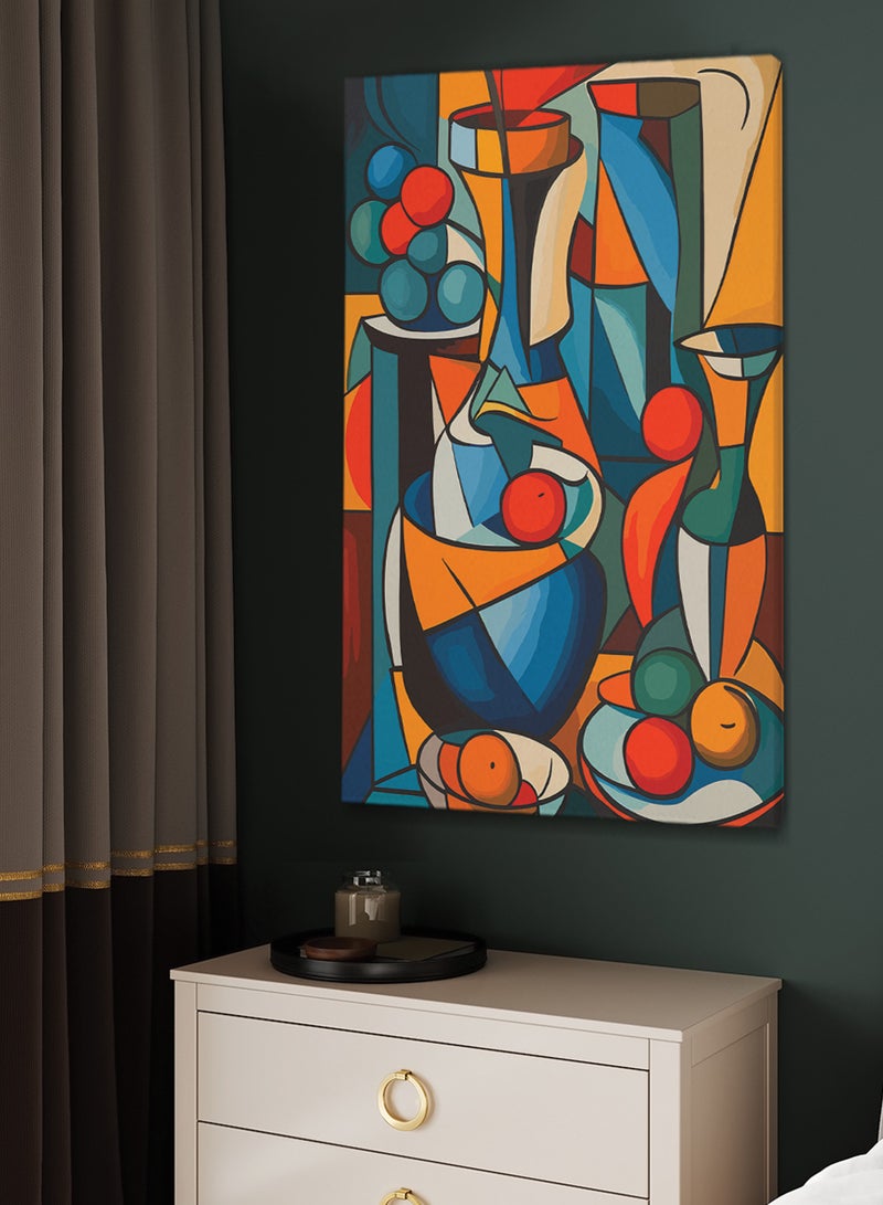 LOWHA Framed Canvas Wall Art Stretched Over Wooden Frame with Modern Vase Abstract Painting - Image 3