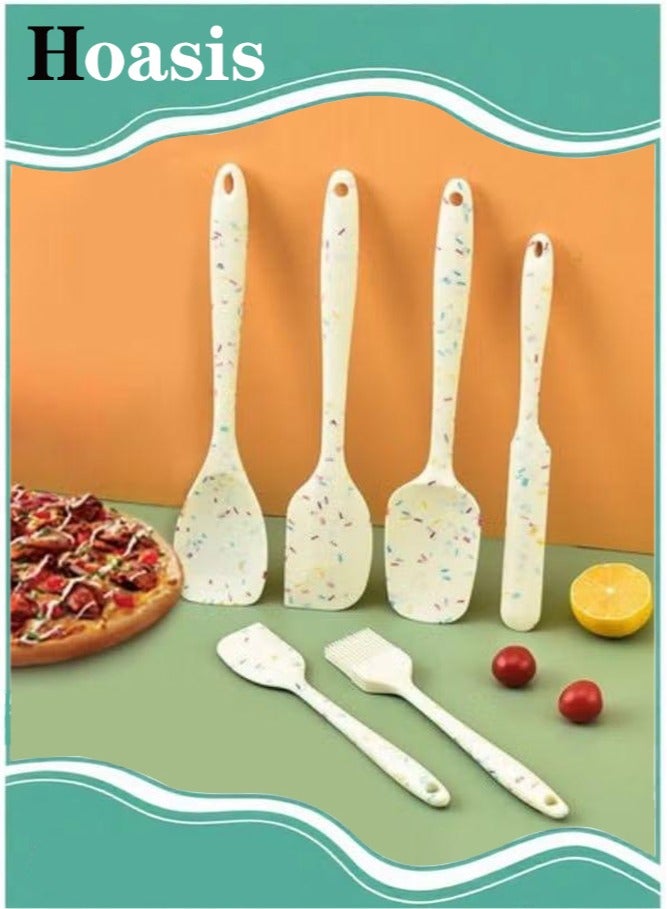 Hoasis Silicone Spatula Set,6-Piece Heat Resistant Nonstick Spatulas Set,Food Grade Silicone Spatulas For Baking Cooking Set - Image 1